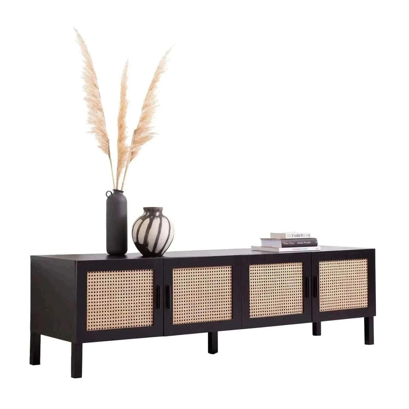Casa Decor Tulum Rattan Entertainment Unit Black