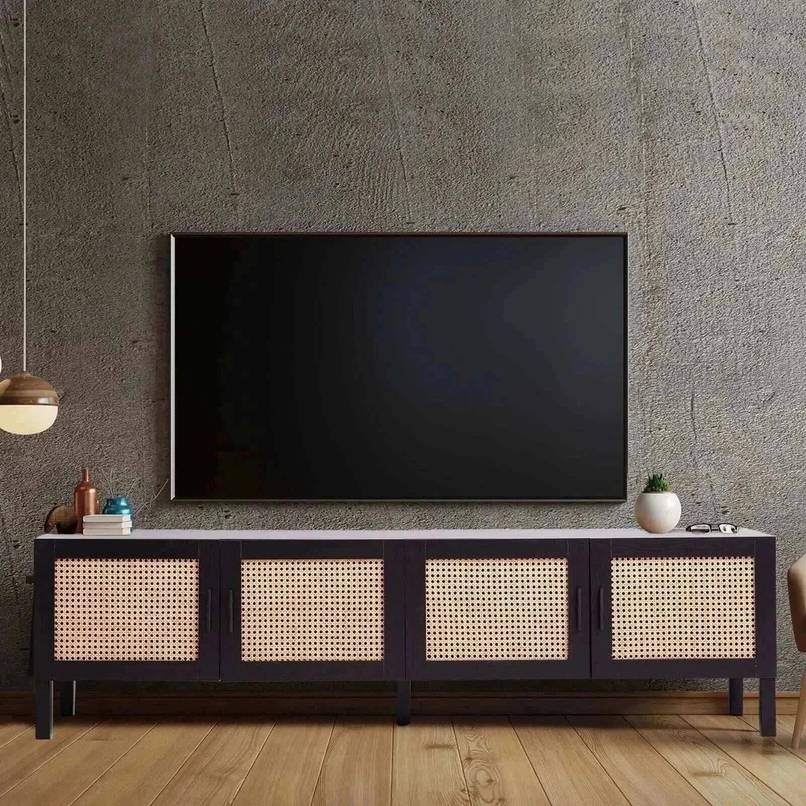 Casa Decor Tulum Rattan Entertainment Unit Black