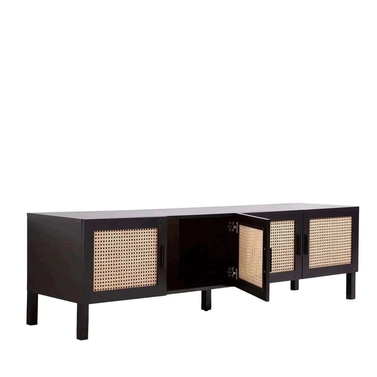 Casa Decor Tulum Rattan Entertainment Unit Black