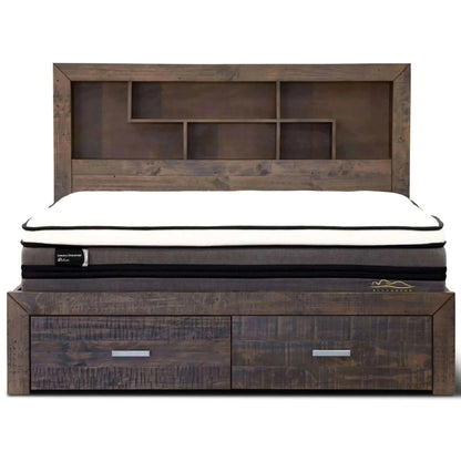 Catmint Bed Frame King Size Timber Mattress Base With Storage Drawers 