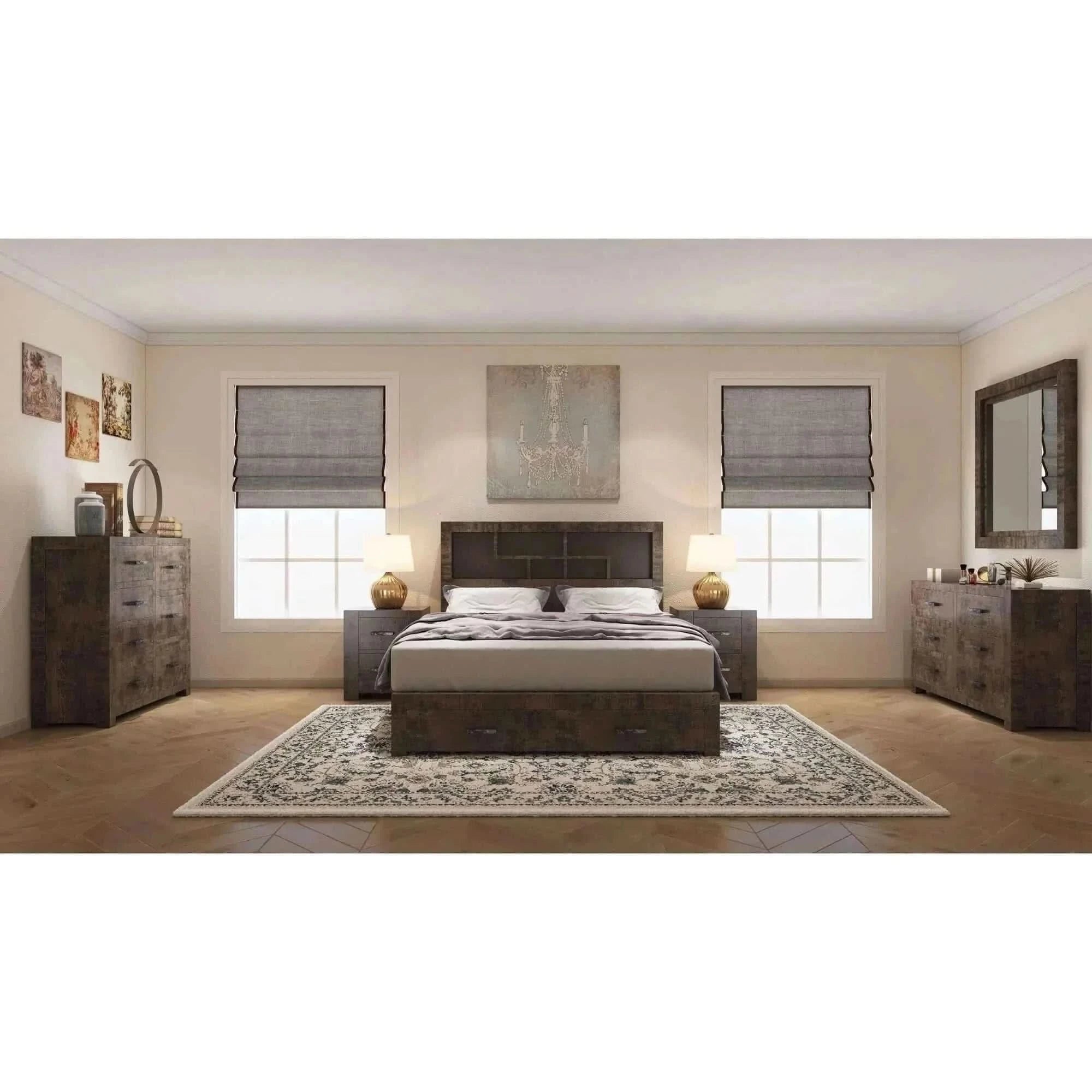 Catmint Bed Frame King Size Timber Mattress Base With Storage Drawers 