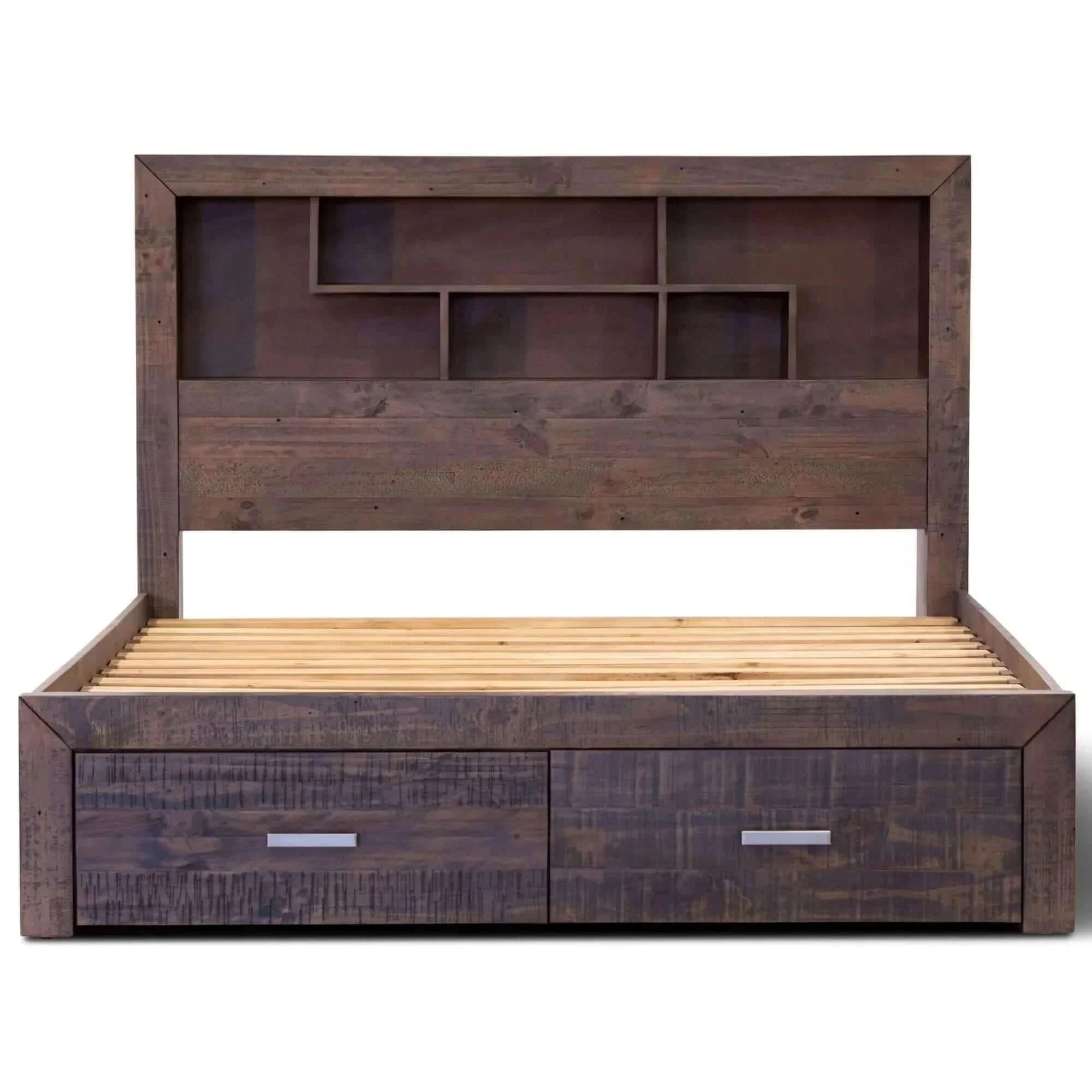 Catmint Bed Frame King Size Timber Mattress Base With Storage Drawers 