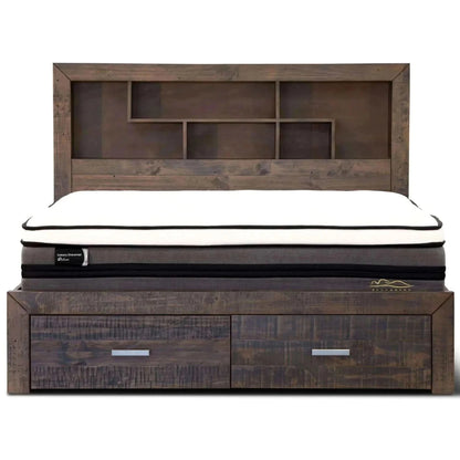 Catmint Bed Frame Queen Size Mattress Base With Storage Drawers Grey S
