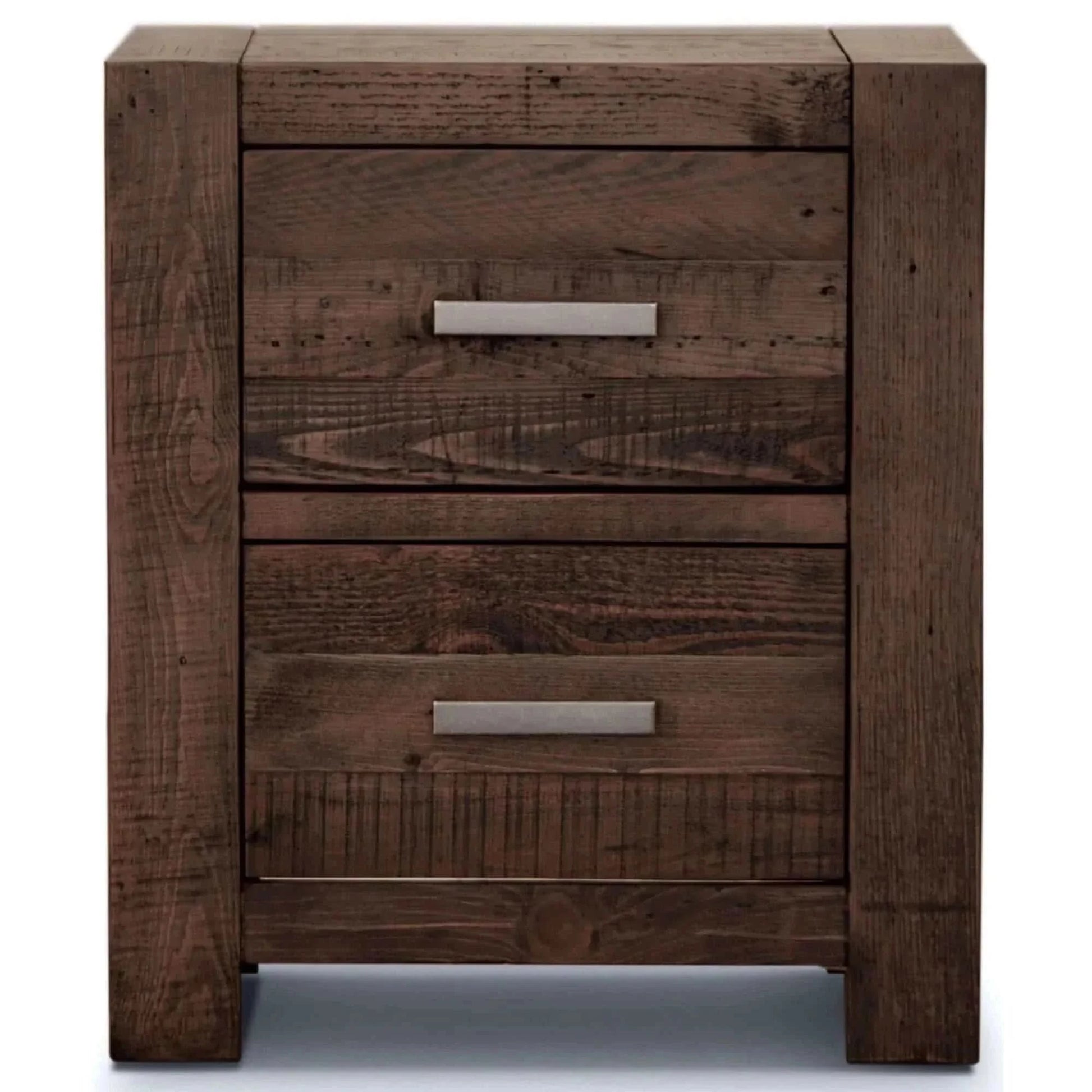 Catmint Bedside Tables 2 Drawers Bedroom End Table - Grey Stone