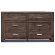Catmint Dresser 6 Chest of Drawers Solid Wood Storage Cabinet - Grey S