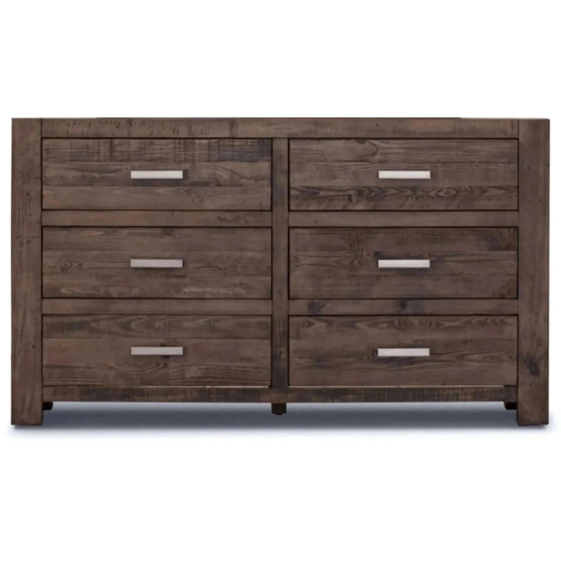 Catmint Dresser 6 Chest of Drawers Solid Wood Storage Cabinet - Grey S