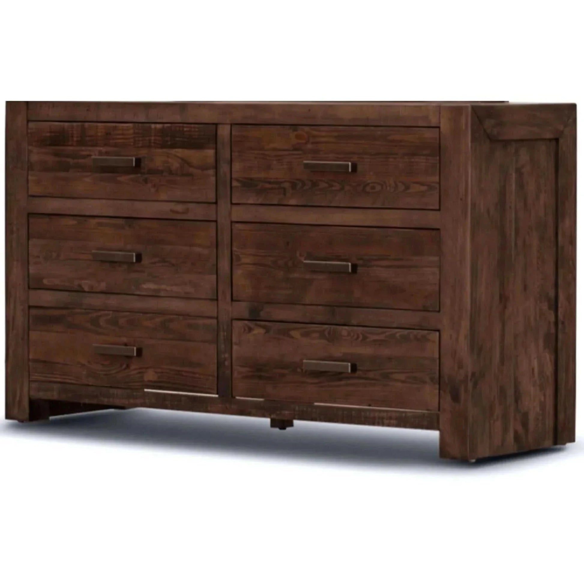 Catmint Dresser 6 Chest of Drawers Solid Wood Storage Cabinet - Grey S