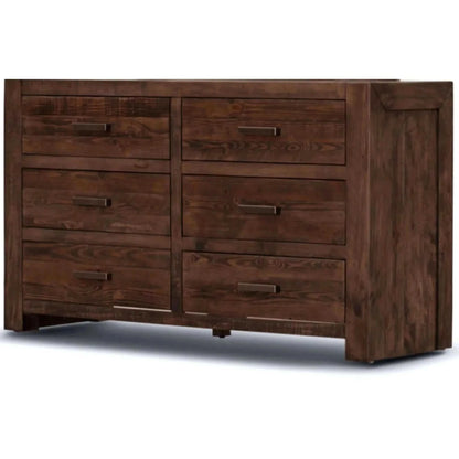 Catmint Dresser 6 Chest of Drawers Solid Pine Wood Storage Cabinet - G