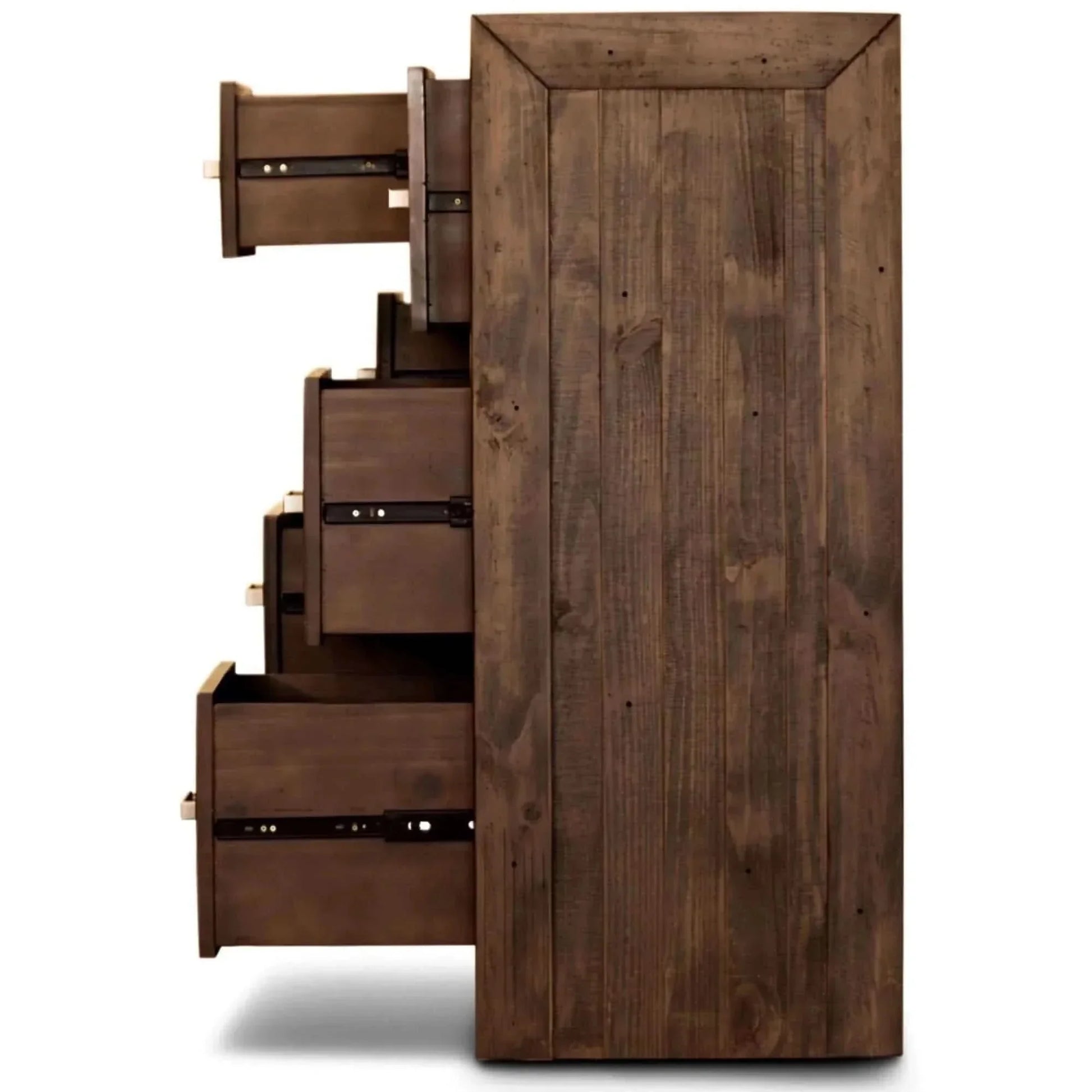 Catmint Tallboy 7 Chest of Drawers Storage Cabinet - Dark Brown