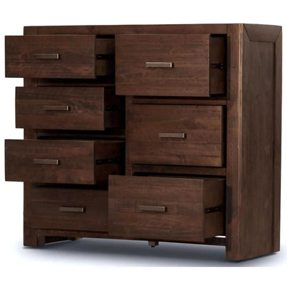 Catmint Tallboy 7 Chest of Drawers Storage Cabinet - Dark Brown