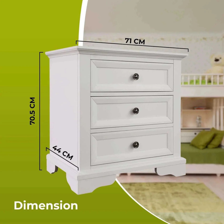 white dresser and nightstand bedroom set