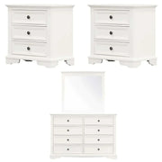 Celosia 4pc Bedside Dresser Mirror Bedroom Chest of Drawers Set Cabine