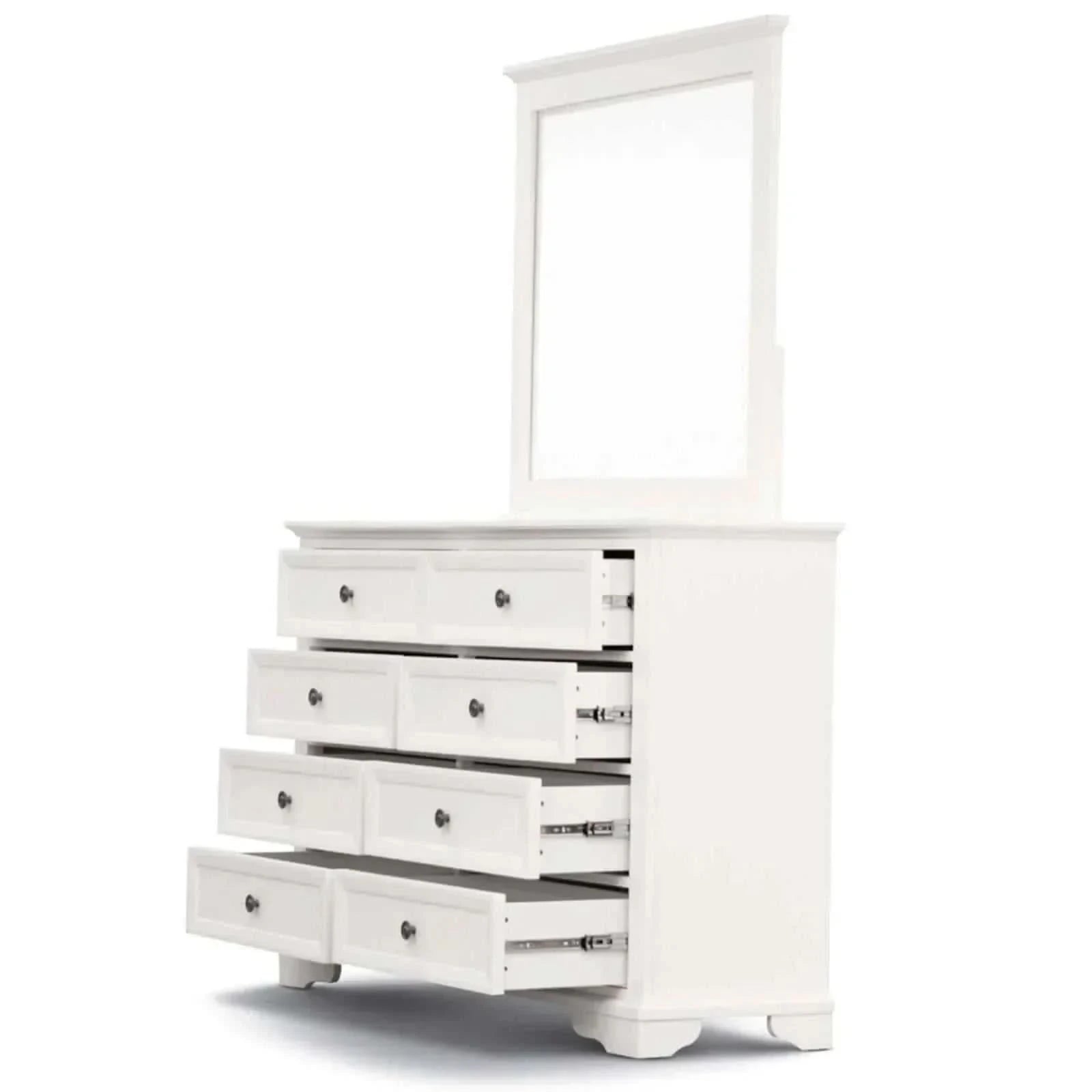 Celosia 4pc Bedside Dresser Mirror Bedroom Chest of Drawers Set Cabine