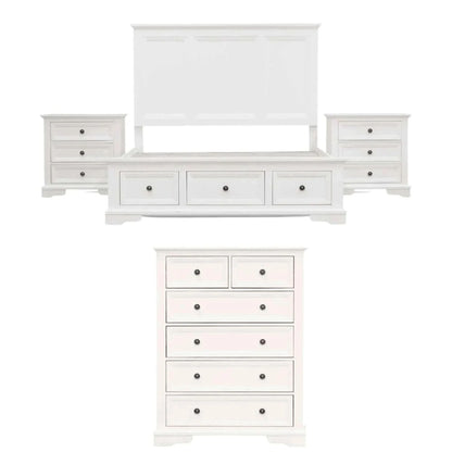 Celosia 4pc Queen Bed Frame Bedroom Suite Timber Bedside Tallboy Packa