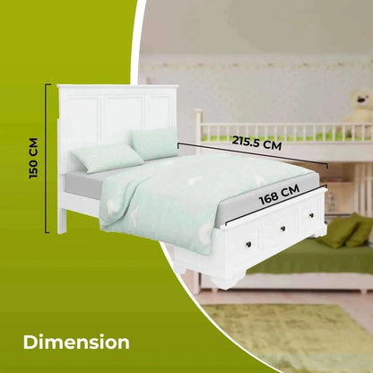 Celosia 4pc Queen Bed Frame Bedroom Suite Timber Bedside Tallboy Packa