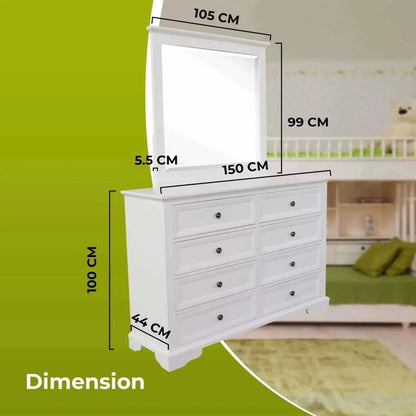 Celosia 5pc King Bed And Bedroom Furniture - White