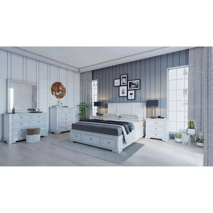 Celosia 5pc King Bed And Bedroom Furniture - White