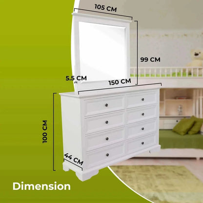 Celosia 5pc Queen Bed And Bedroom Furniture - White