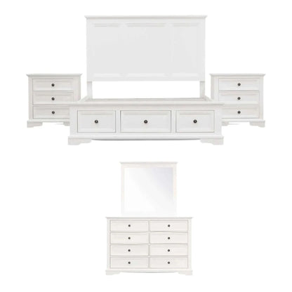 Celosia 5pc Queen Bed And Bedroom Furniture - White