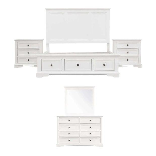 Queen Bed and Bedroom furniture White