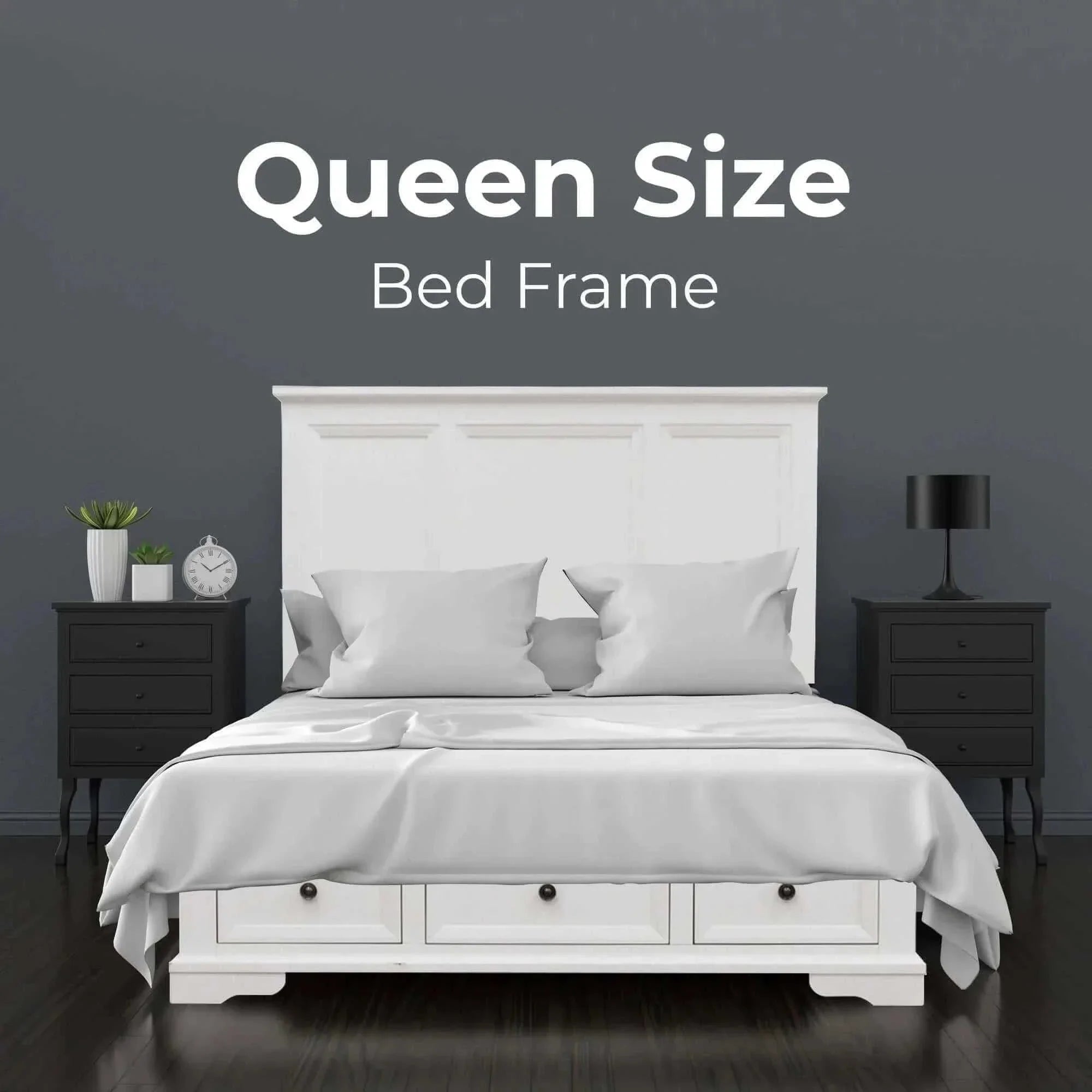 Queen Bed and Bedroom furniture White