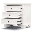 white 3 drawer bedside table