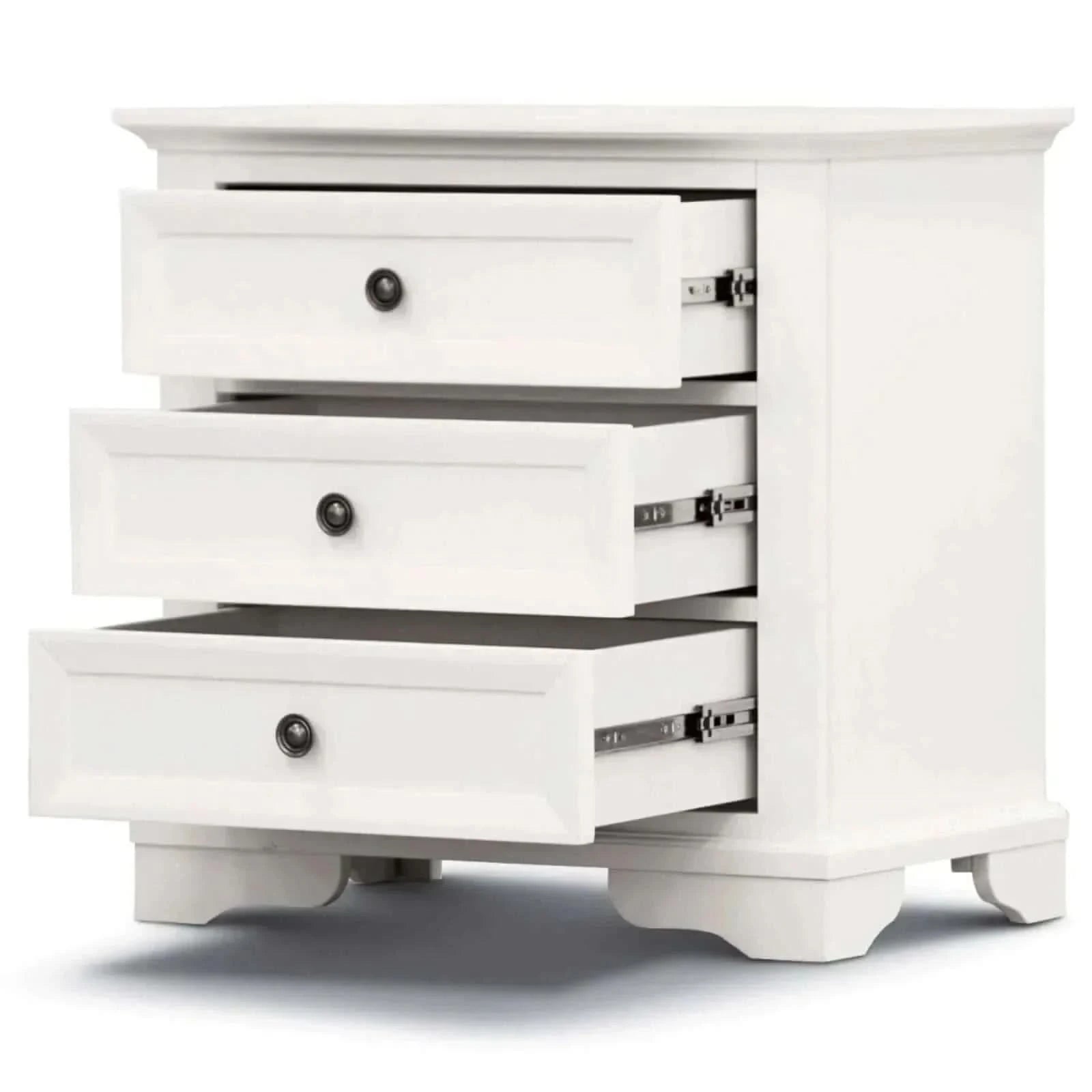 Celosia Bedside Table Set of 2pcs - 3 Drawers Storage Cabinet Nightsta