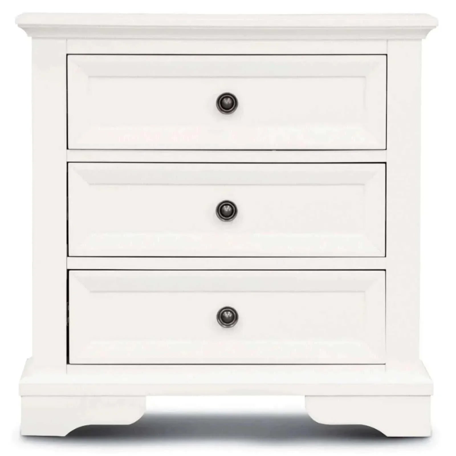 3 Drawers Nightstand White