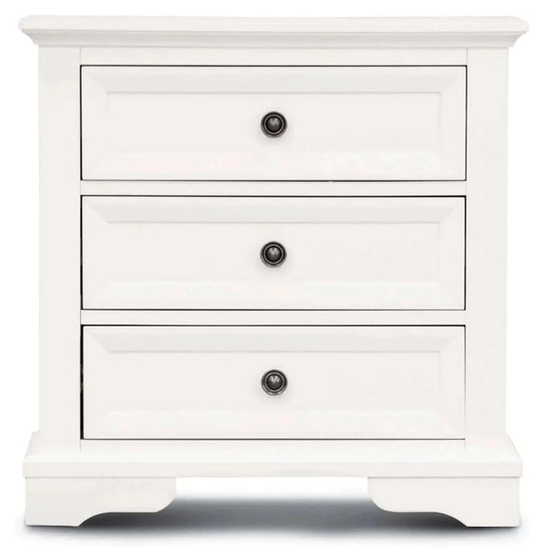 3 Drawers Nightstand White