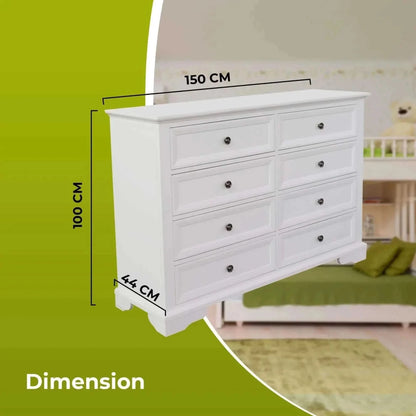 Celosia Dresser 8 Chest of Drawers Bedroom Acacia Timber Storage Cabin