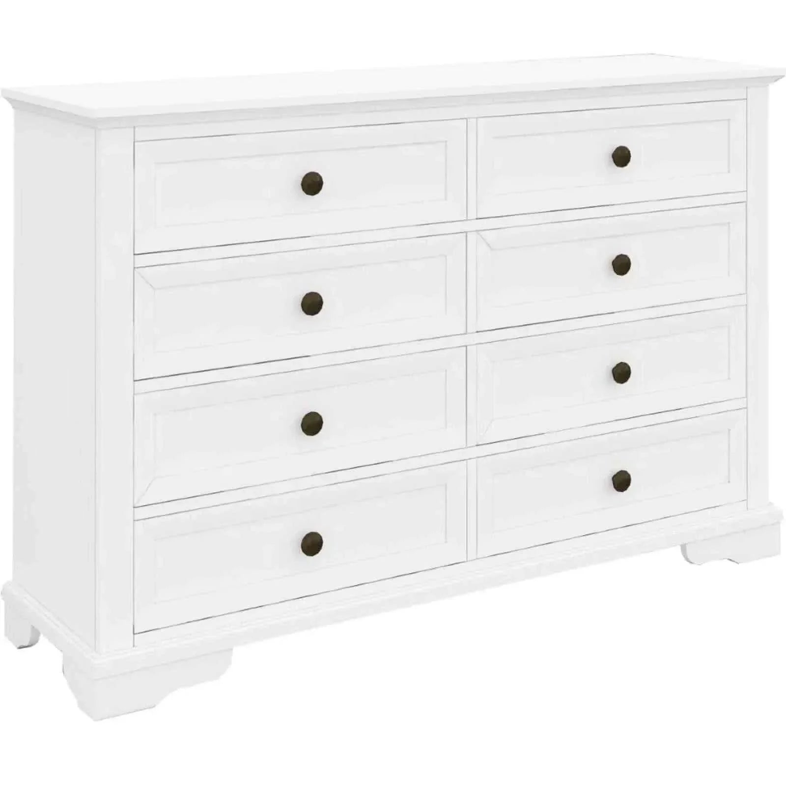 Celosia Dresser 8 Chest of Drawer Storage Cabinet White