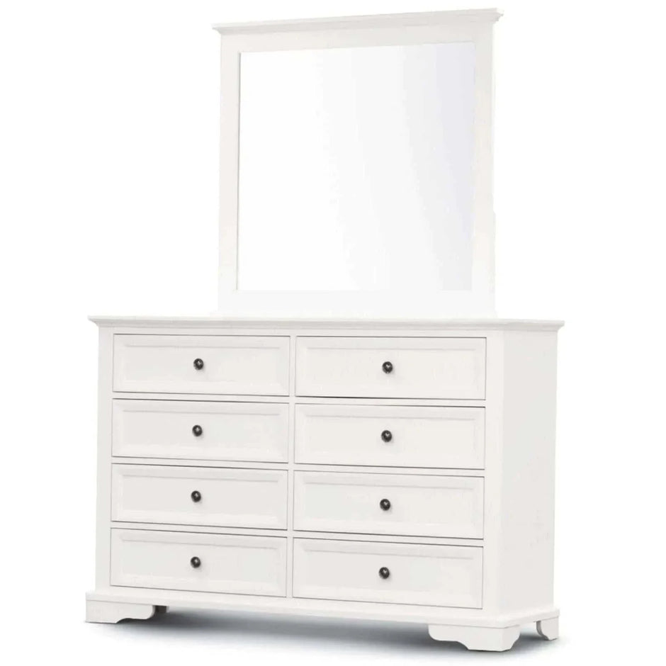 white dresser with mirror