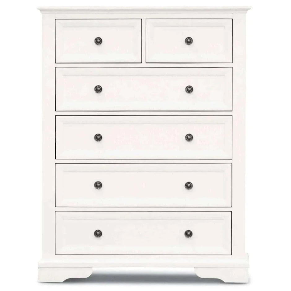 white tallboy drawers