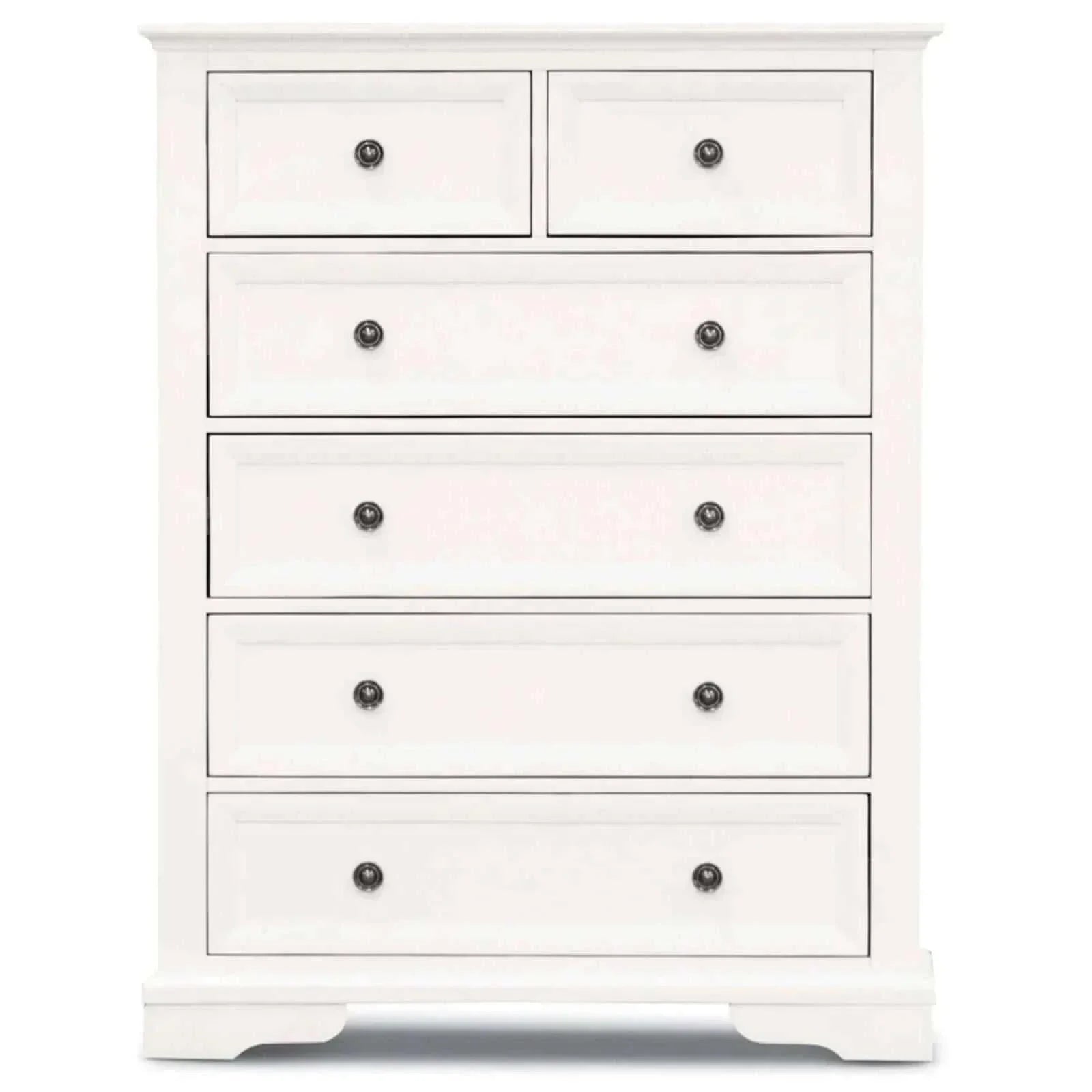 white tallboy drawers