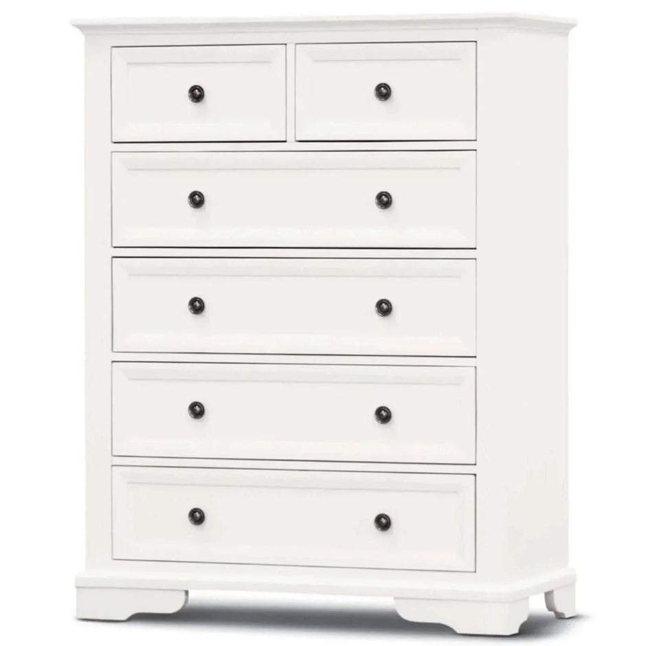 white tallboy drawers