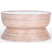 Clover Glass Top Round Coffee Table 80cm - Whitewash