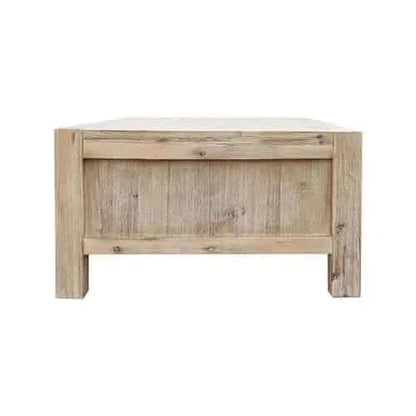 Coffee Table Solid Acacia Wood & Veneer 1 Drawers Storage Oak Colour