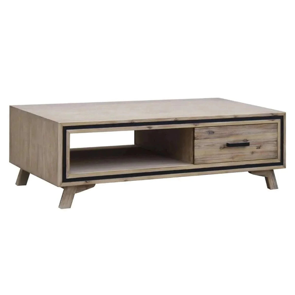 Coffee Table Solid Wood Drawers -Upinteriors