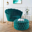 Round Ottoman green 