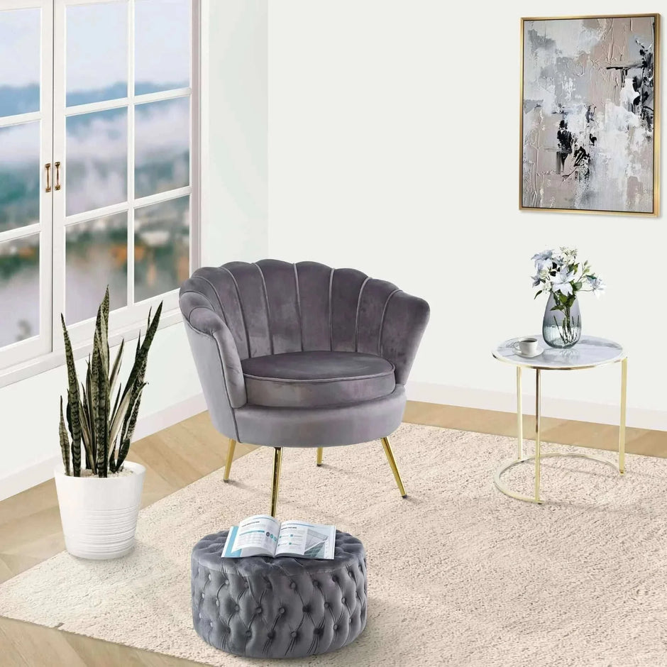 velvet fabric ottoman footstool