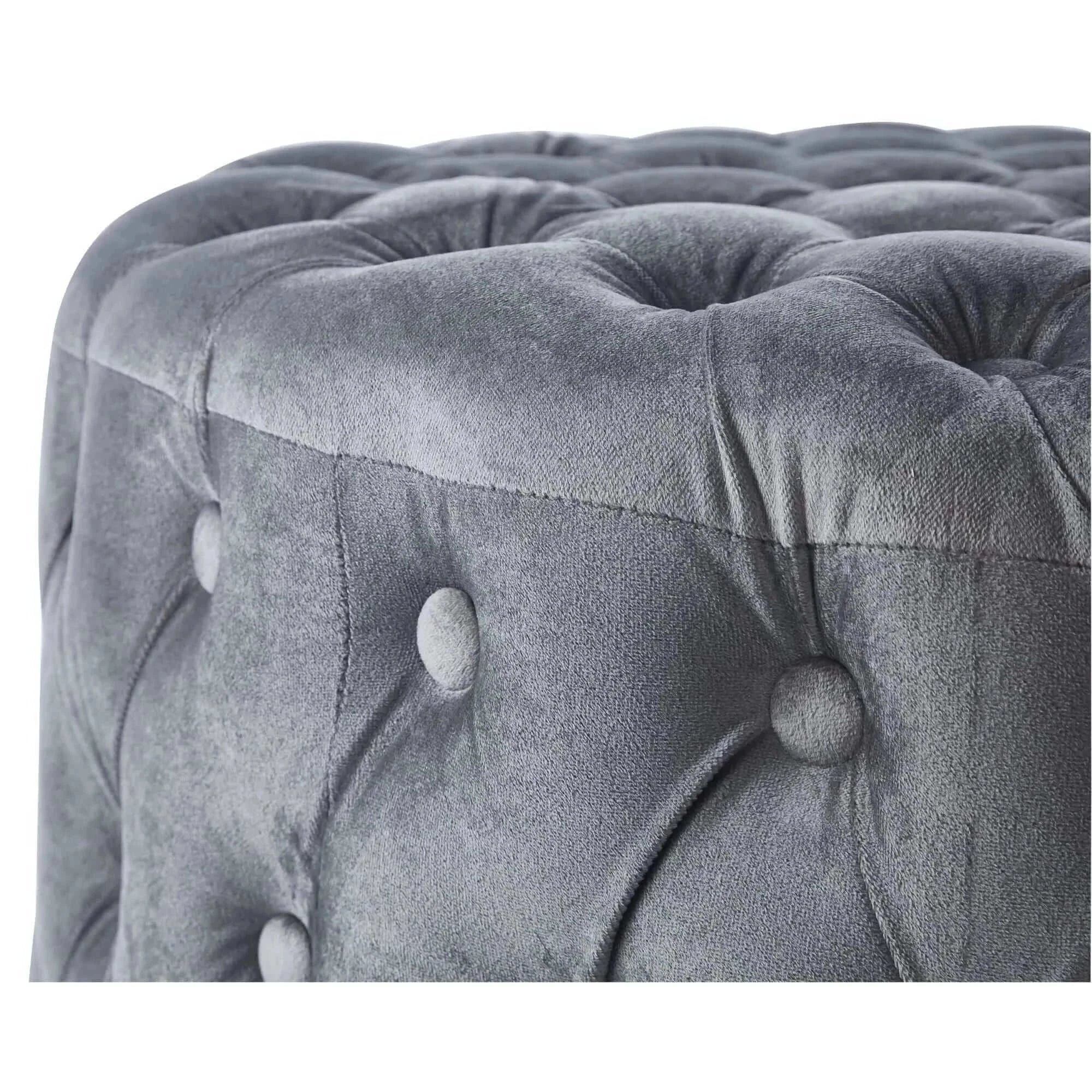 velvet fabric ottoman footstool