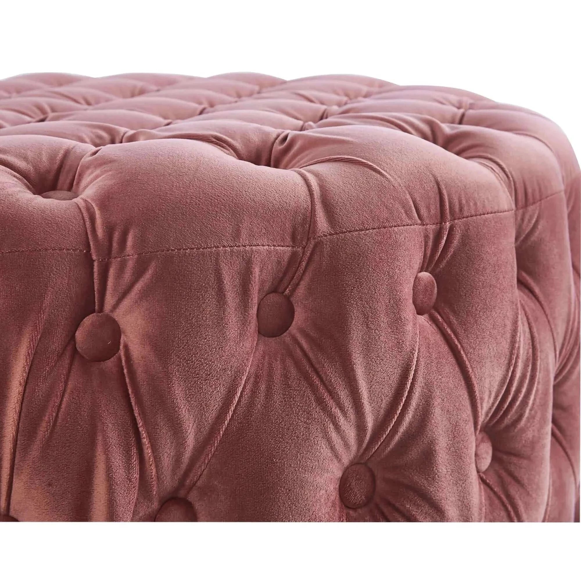 pink round ottoman