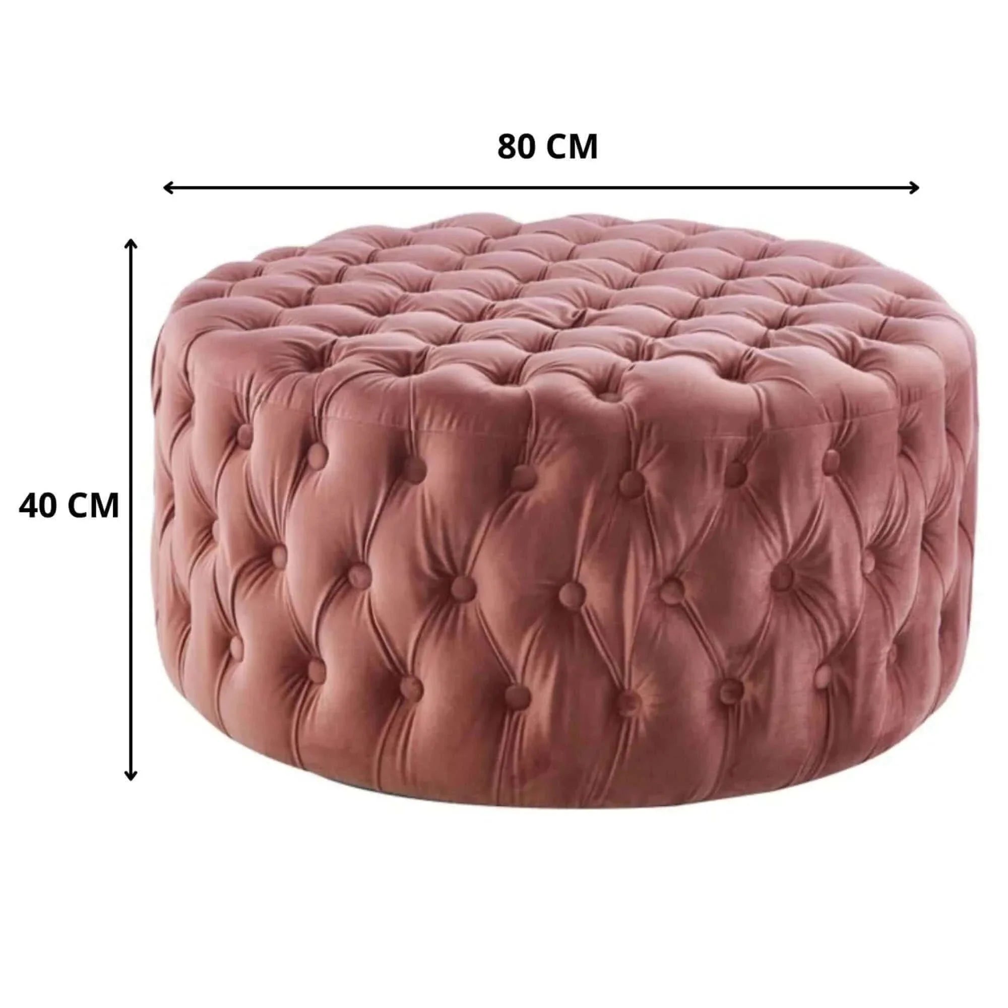 pink round ottoman