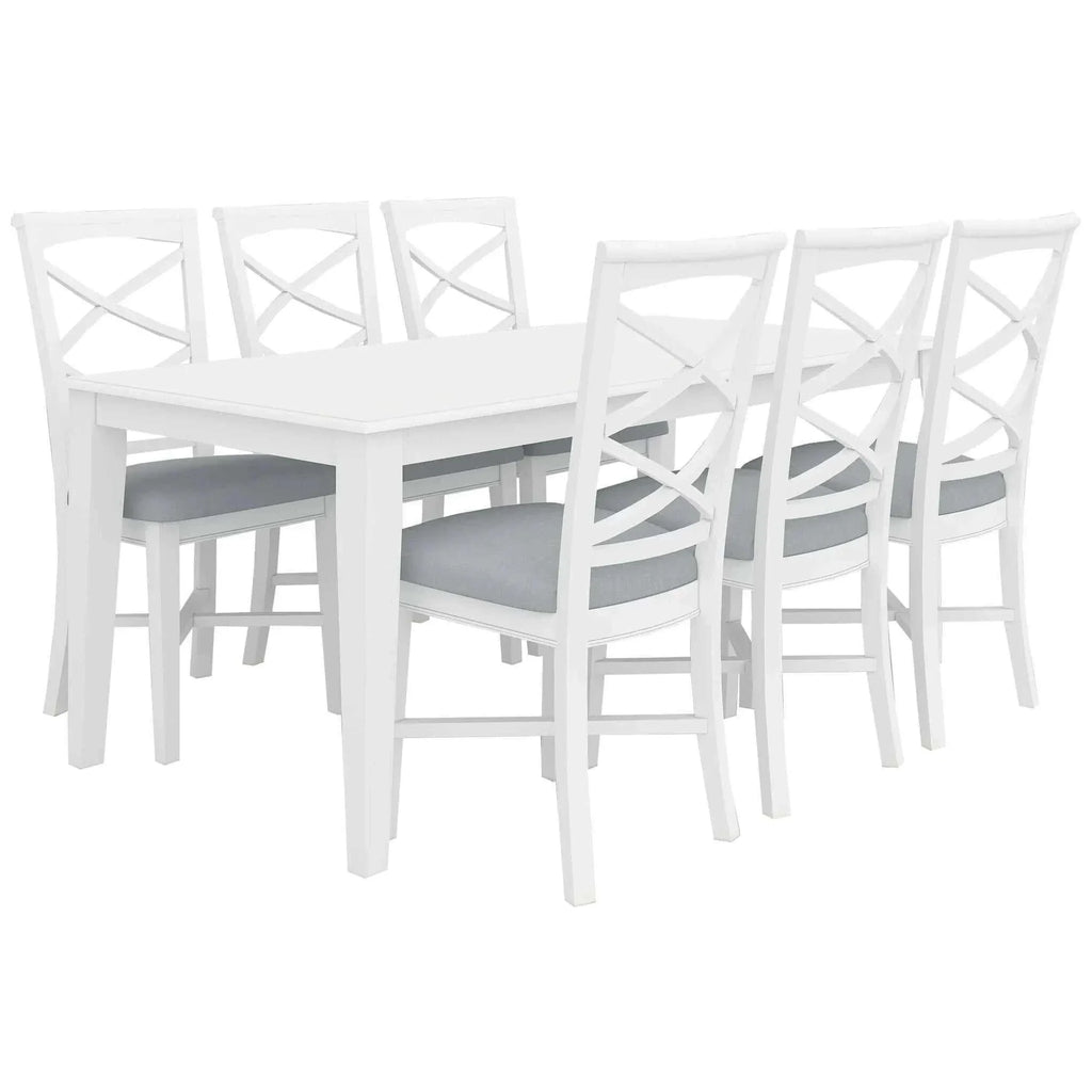 White Dining table and 6 Chair -Upinteriors