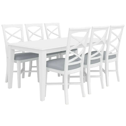 Daisy 7pc Dining Set 180cm Table 6 Chair Acacia Wood Hampton Furniture