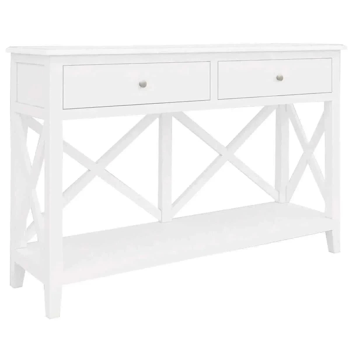 Daisy Console Hallway Entry Table 120cm Solid Acacia Timber - White