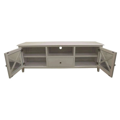 Daisy ETU Entertainment TV Unit 210cm Solid Acacia Wood Hampton - Whit