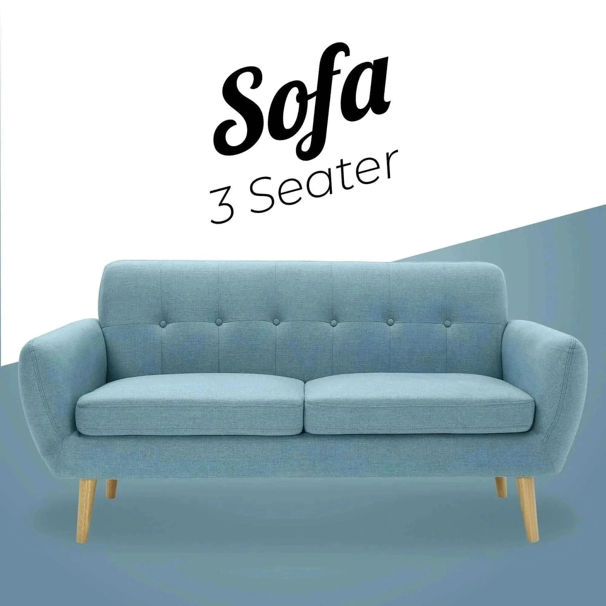 Dane 3 + 1 Seater Fabric Upholstered Sofa Armchair Lounge Couch - Blue