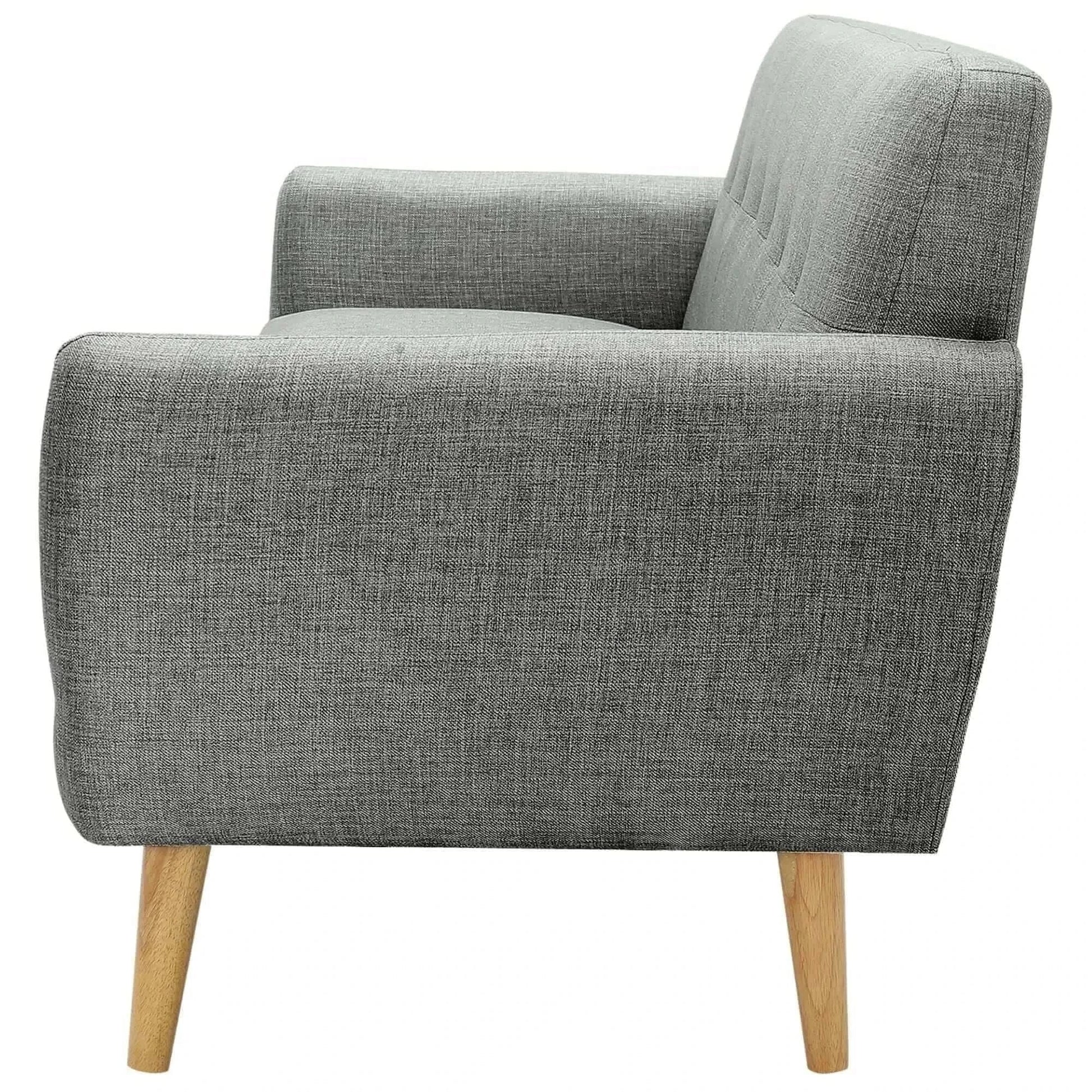 Dane 3 + 1 Seater Fabric Upholstered Sofa Armchair Lounge Couch - Mid 