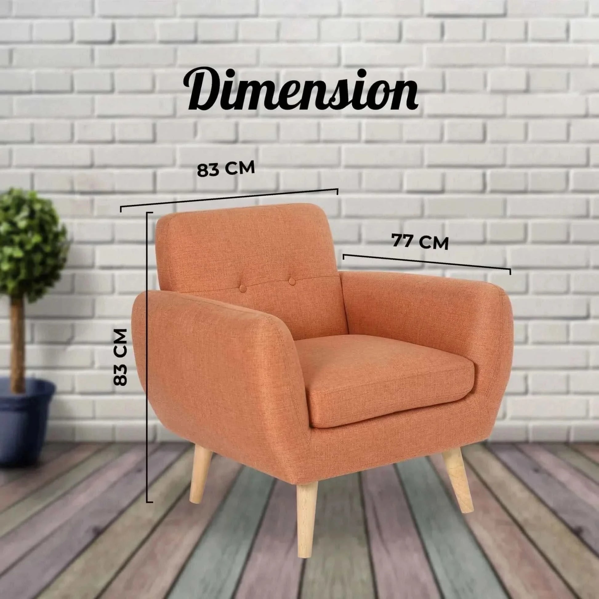 Dane 3 + 1 + 1 Seater Fabric Upholstered Sofa Armchair Lounge Set - Or